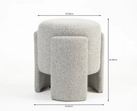 Tulsa Cotton Pouffe Stool Furniselan Cream White