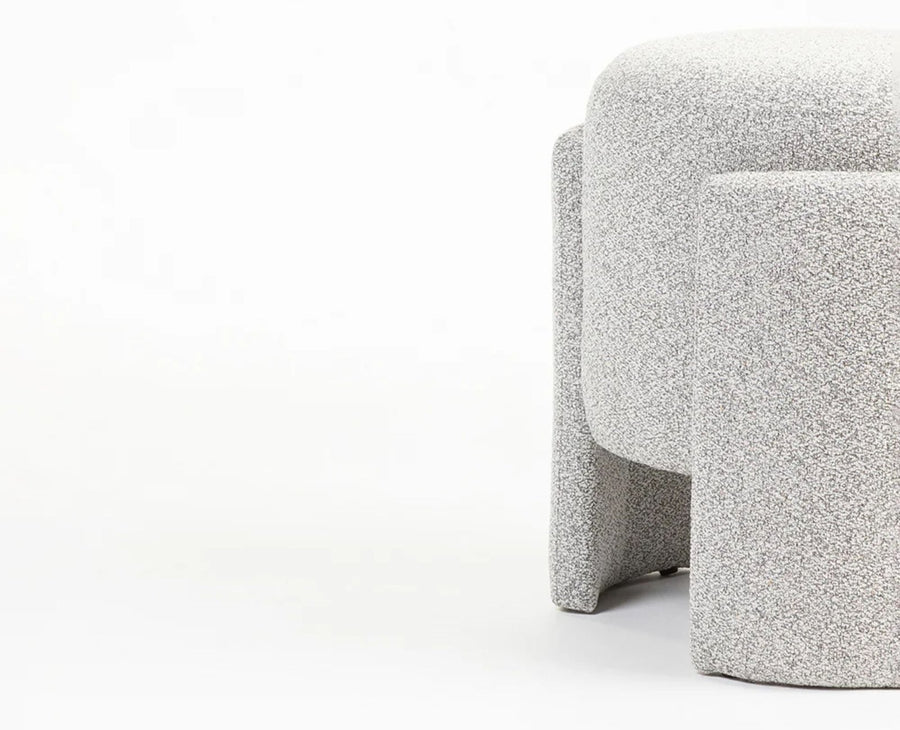 Tulsa Cotton Pouffe Stool Furniselan Cream White