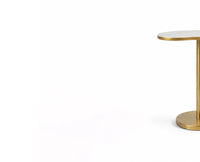 Clara Metal Side Table with Marble - White Marble