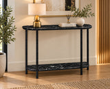 Aurelia 2-Tier Marble Console Table with Metal