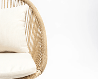 Udupi Palm Curve Chair with Giza Cotton cushion - Dining Chair - Furniselan - Natural