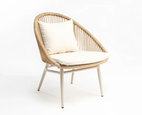 Udupi Palm Curve Chair with Giza Cotton cushion - Dining Chair - Furniselan - Natural
