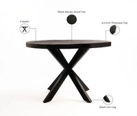 Valenza 4 Seater Dining Table Black
