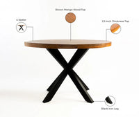 Valenza 4 Seater Dining Table Brown
