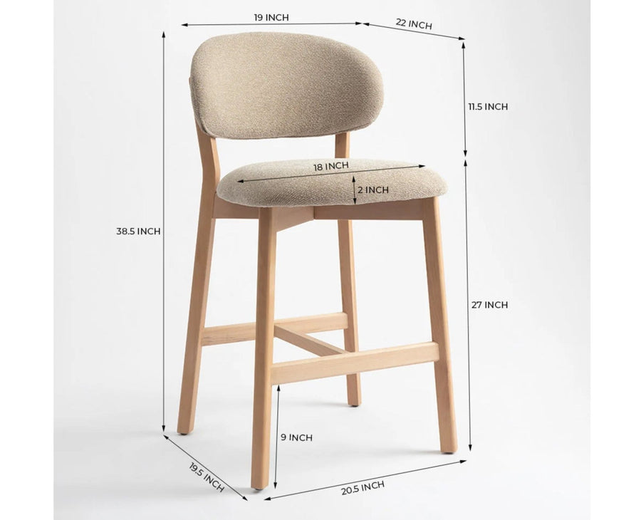 Vangaurd  Bar Chair – Modern Upholstered Dining Chair for Home & Café flaxen