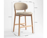 Vangaurd  Bar Chair – Modern Upholstered Dining Chair for Home & Café flaxen