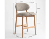 Vangaurd  Bar Chair – Modern Upholstered Dining Chair for Home & Café light khaki