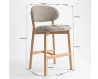 Vangaurd  Bar Chair – Modern Upholstered Dining Chair for Home & Café light khaki