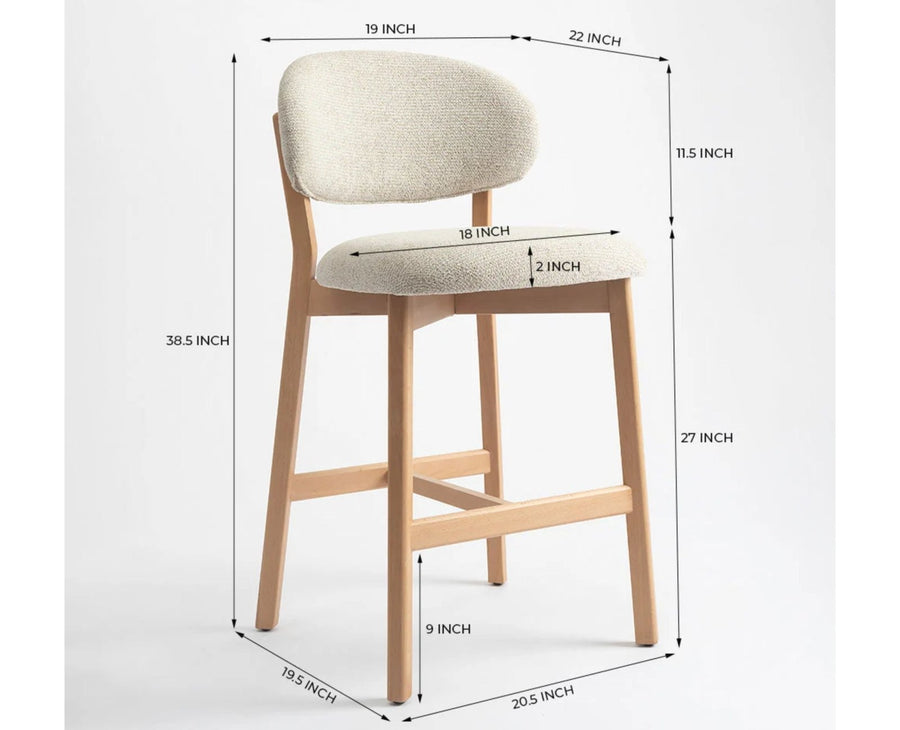 Vangaurd  Bar Chair – Modern Upholstered Dining Chair for Home & Café beige