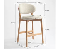 Vangaurd  Bar Chair – Modern Upholstered Dining Chair for Home & Café beige