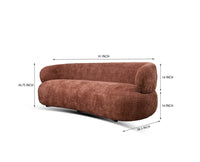 Velora Three Seater Sofa In Cotton Fabric - sofa - Furniselan - Rose-Brown