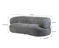 Velora Three Seater Sofa In Cotton Fabric - sofa - Furniselan - Dark-Grey