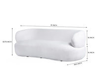 Velora Three Seater Sofa In Cotton Fabric - sofa - Furniselan - White