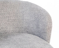 Velour Crest Chenille Wooden Armchair  Grey