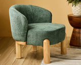 Velour Crest Chenille Wooden Armchair