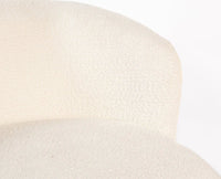 Velour Crest Chenille Wooden Armchair  White