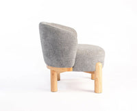 Velour Crest Chenille Wooden Armchair  Grey