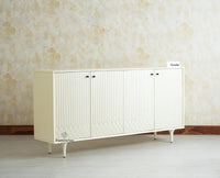 Verona Grid Wooden Large Sideboard Cabinet Four Doors Furniselan frosty white