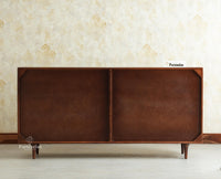 Verona Grid Wooden Large Sideboard Cabinet Four Doors Furniselan grey finish