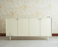 Verona Grid Wooden Large Sideboard Cabinet Four Doors Furniselan frosty white