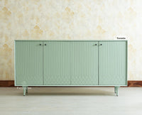 Verona Grid Wooden Large Sideboard Cabinet Four Doors Furniselan silt green