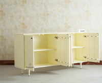 Verona Grid Wooden Large Sideboard Cabinet Four Doors Furniselan frosty white