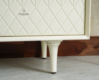 Verona Grid Wooden Large Sideboard Cabinet Four Doors Furniselan frosty white
