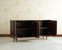 Verona Grid Wooden Large Sideboard Cabinet Four Doors Furniselan grey finish