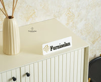 Verona Grid Wooden Large Sideboard Cabinet Four Doors Furniselan frosty white