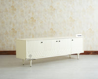 Verona Grid Wooden Large Tv Cabinet Media Unit 4 Door Furniselan frosty white