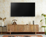 Verona Grid Wooden Large Tv Cabinet Media Unit 4 Door