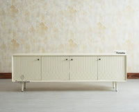 Verona Grid Wooden Large Tv Cabinet Media Unit 4 Door Furniselan frosty white