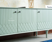 Verona Grid Wooden Large Tv Cabinet Media Unit 4 Door Furniselan silt green