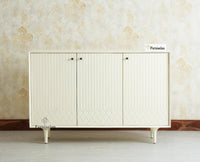 Verona Grid Wooden Sideboard Cabinet Three Doors Furniselan Frosty White
