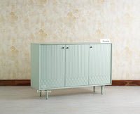 Verona Grid Wooden Sideboard Cabinet Three Doors Furniselan Silt Green