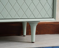 Verona Grid Wooden Sideboard Cabinet Three Doors Furniselan Silt Green