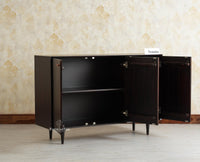 Verona Grid Wooden Sideboard Cabinet Three Doors Furniselan Grey Finish 