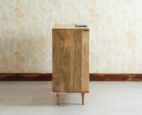 Verona Grid Wooden Sideboard Cabinet Three Doors Furniselan Natural Finish 
