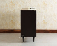 Verona Grid Wooden Sideboard Cabinet Three Doors Furniselan Grey Finish 
