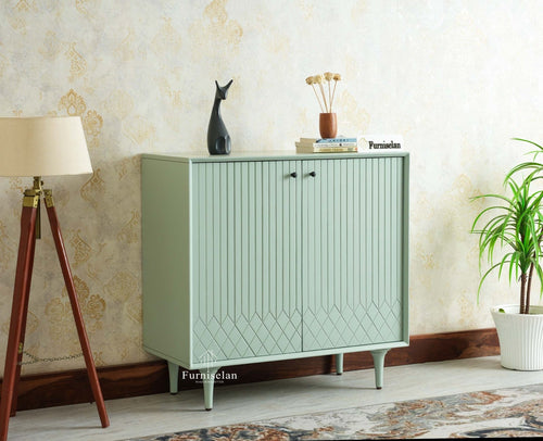 Verona Grid Wooden Sideboard Cabinet Two Doors Furniselan Silt Green 