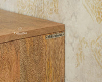 Verona Grid Wooden Sideboard Cabinet Two Doors Furniselan Natural FInish 