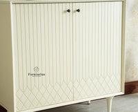 Verona Grid Wooden Sideboard Cabinet Two Doors Furniselan Frosty White 
