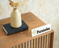 Verona Grid Wooden Sideboard Cabinet Two Doors Furniselan Natural FInish 