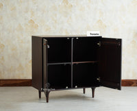 Verona Grid Wooden Sideboard Cabinet Two Doors Furniselan Grey Finish 