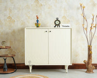 Verona Grid Wooden Sideboard Cabinet Two Doors Furniselan Frosty White 