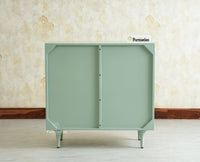 Verona Grid Wooden Sideboard Cabinet Two Doors Furniselan Silt Green 