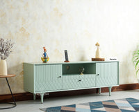 Verona Grid Wooden Tv Cabinet Media Unit Furniselan silt green