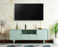 Verona Grid Wooden Tv Cabinet Media Unit Furniselan silt green