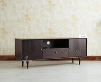 Verona Grid Wooden Tv Cabinet Media Unit Furniselan grey finish