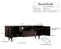 Verona Grid Wooden Tv Cabinet Media Unit Furniselan natural finish